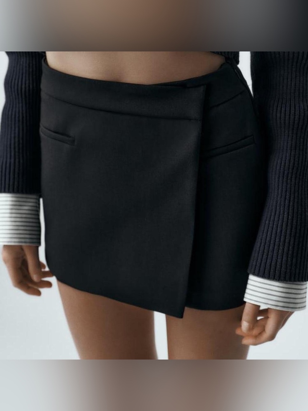 NWOT Zara Women’s Asymmetrical Mini Wrap Skort - Picture 10 of 10